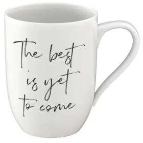 Cana din portelan, Statement The best is yet to come, Alb, 340 ml, Villeroy & Boch