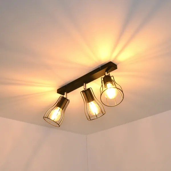 LED Spot TUBE II 3xE27/15W/230V negru