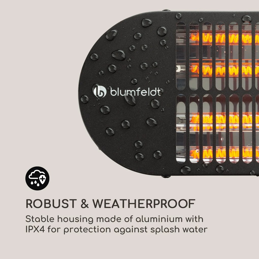 Blumfeldt Gold Bar 2000 Swing, încălzitor cu infraroșu, 2000 W, oscilație 60 °