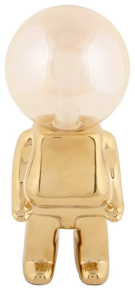 Veioză aurie LED cu intensitate reglabilă cu abajur din sticlă (înălțime 27 cm) Ross – Leitmotiv