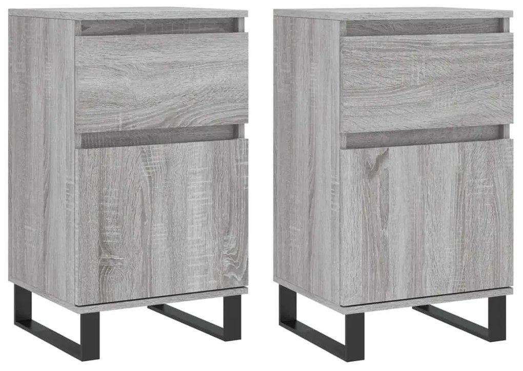 vidaXL Servante, 2 buc., gri sonoma, 40x35x70 cm, lemn prelucrat