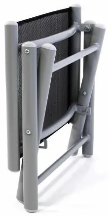 Scaun de grădină din aluminiu - pliabil negru