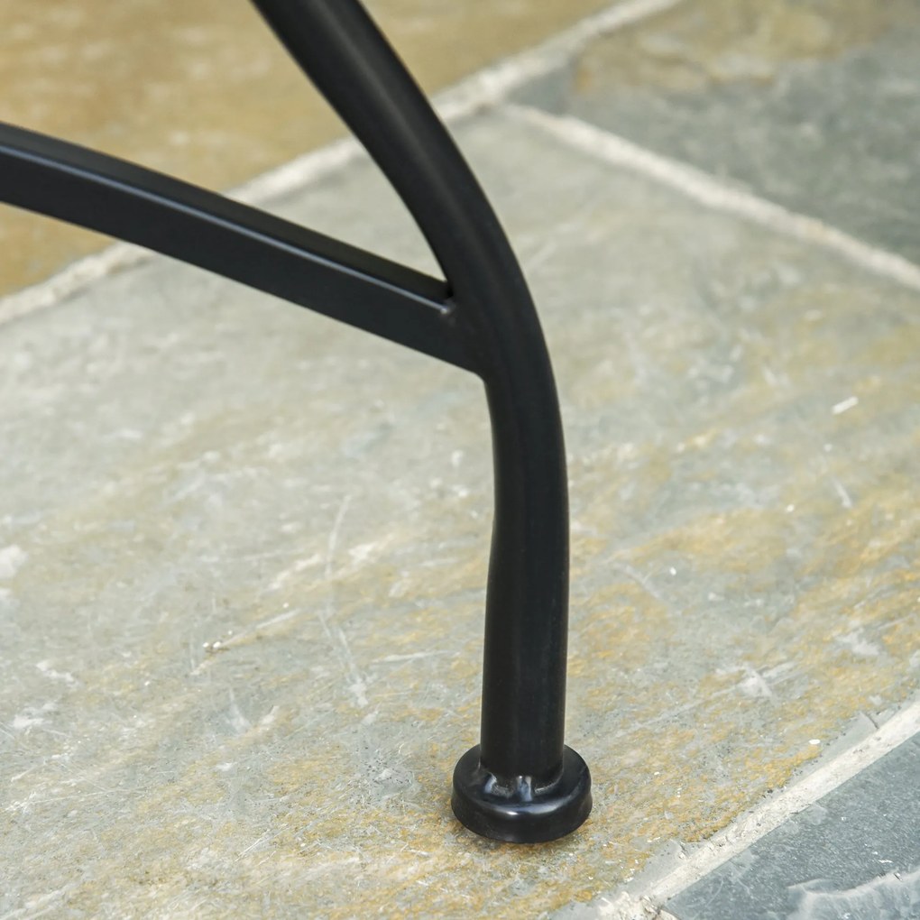 Outsunny Masuta de Gradina si Exterior din Metal si Ceramica Neagra | Aosom Romania