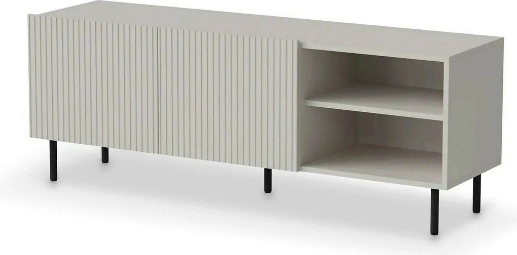 Comoda TV PAXOS RTV-1, casmir/negru, PAL laminat/otel, 150x40x54 cm