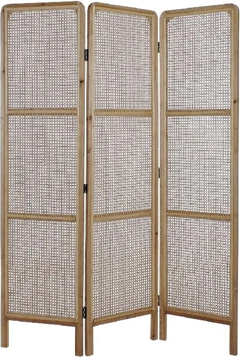 Paravan decorativ din ratan împletit, maro, finisaj natural, 180 x 135 x 2 cm, „Villandry”
