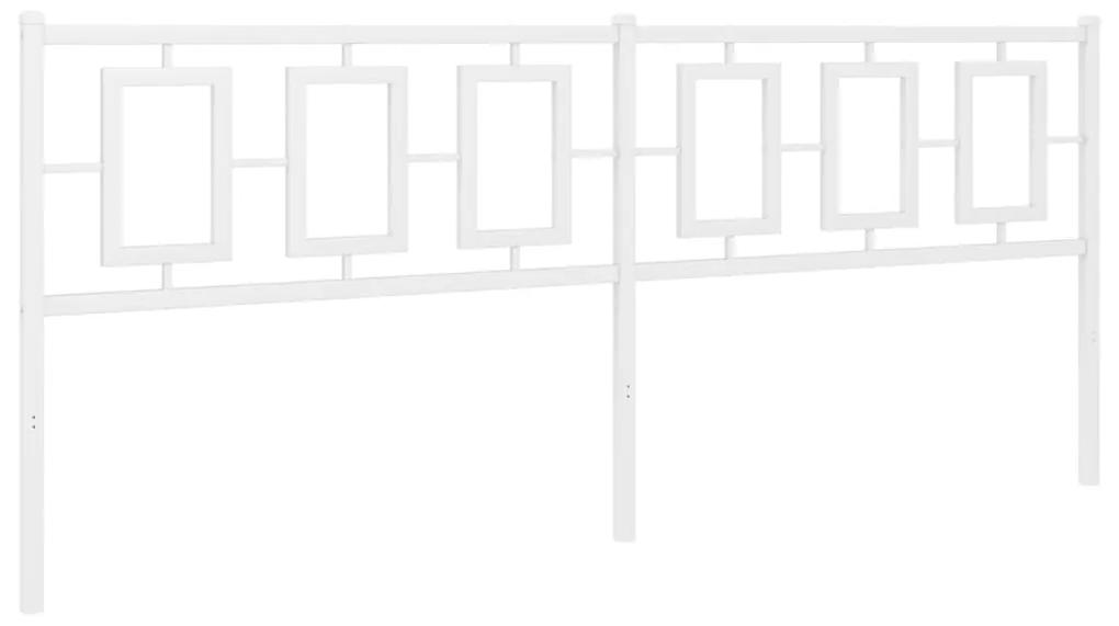 374328 vidaXL Tăblie de pat metalică, alb, 200 cm