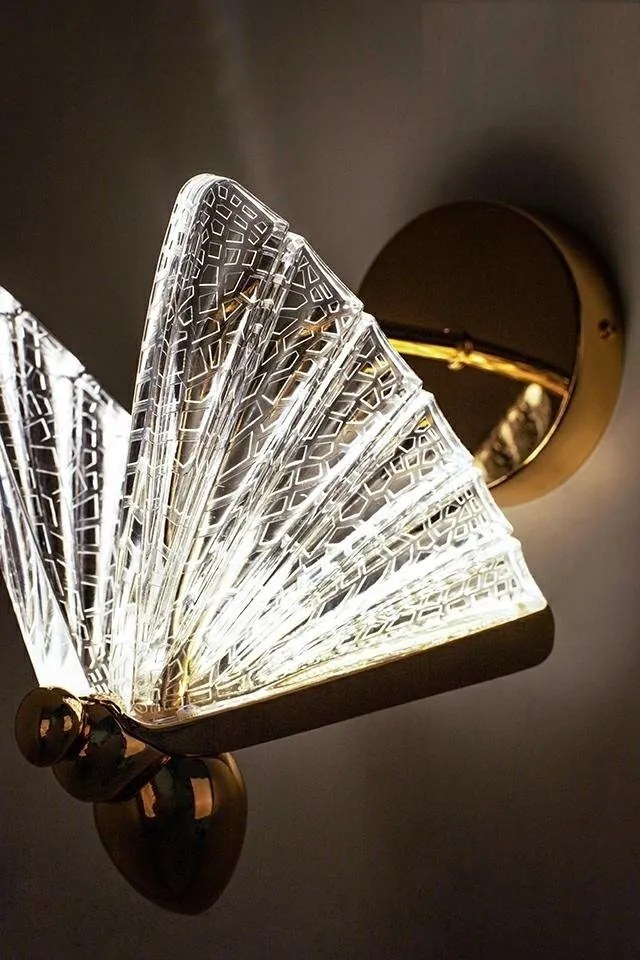 Aplica de perete LED design modern Fluture M auriu