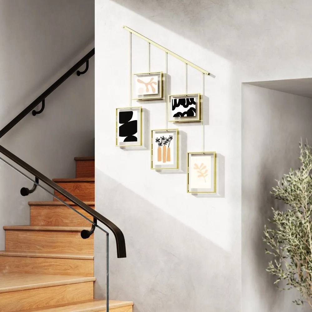 Rame aurii de suspendat 5 buc. din metal 66x69 cm Exhibit – Umbra