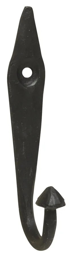 Cuier negru, din metal, cu agatatoare, model frunza, Zia