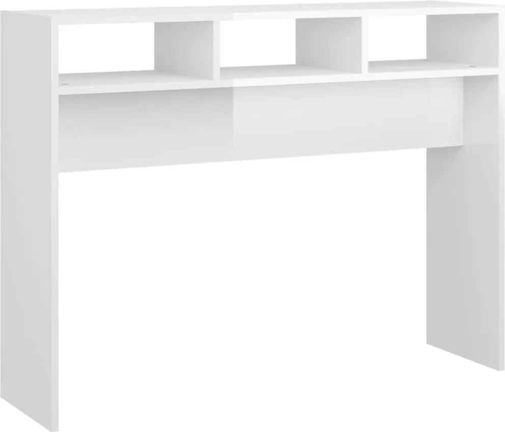 vidaXL Masă consolă, alb extralucios, 105x30x80 cm, PAL