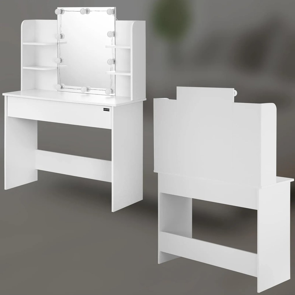 Deuba Masuta de toaleta Lucia cu iluminare LED 108x140x40 cm - alba