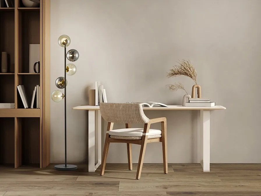 Lampadar/Lampa de podea design modern Inoa fumuriu/chihlimbar