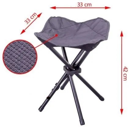 Garthen Scaun pliabil de camping, negru