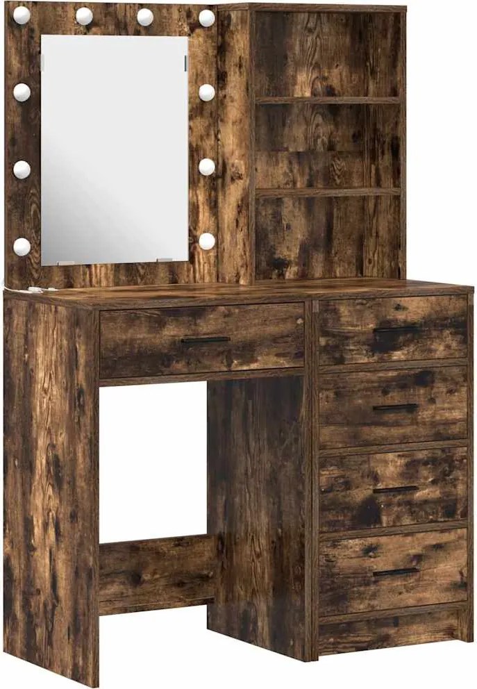 vidaXL Masă de Machiaj 2 pcs Maro 50 x 41 x 135 cm Lemn compozit