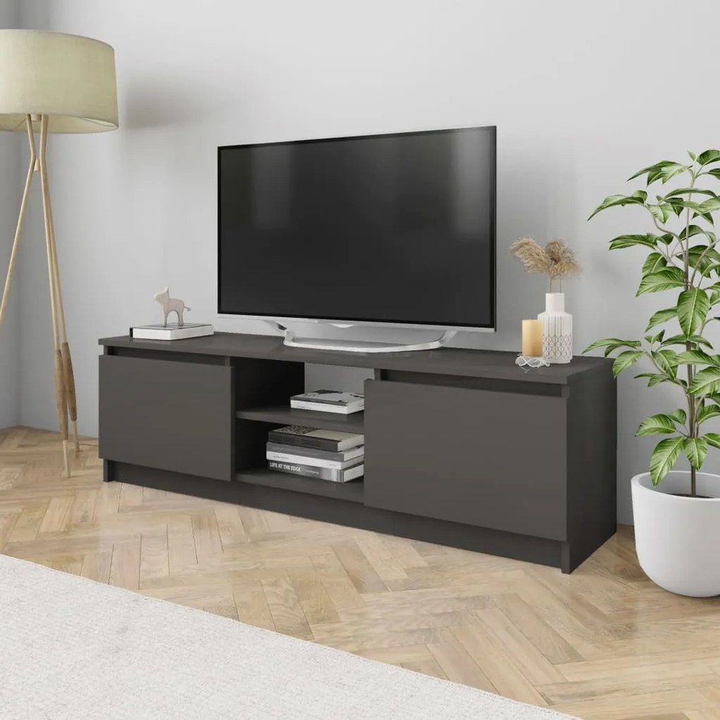800575 vidaXL Comodă TV, gri extralucios, 120 x 30 x 35,5 cm, PAL