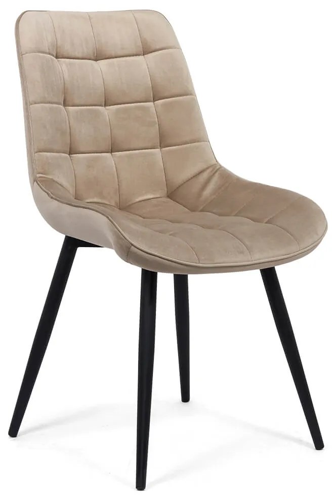 Scaun living tapițat cu catifea și picioare metalice BUC 206 bej