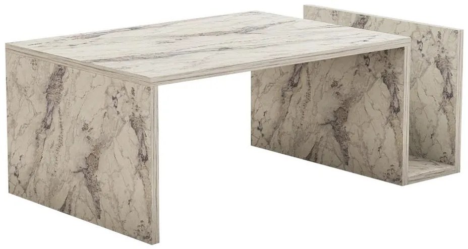 Masă de cafea MONEL, finisaj marmură, gri