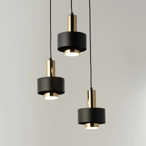 Lustră pe cablu RIF LUX 3xGX53/12W/230V d. 38 cm negru/auriu