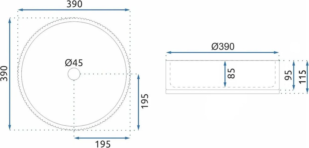 Lavoar pe blat Rea Cristal 39 Transparent