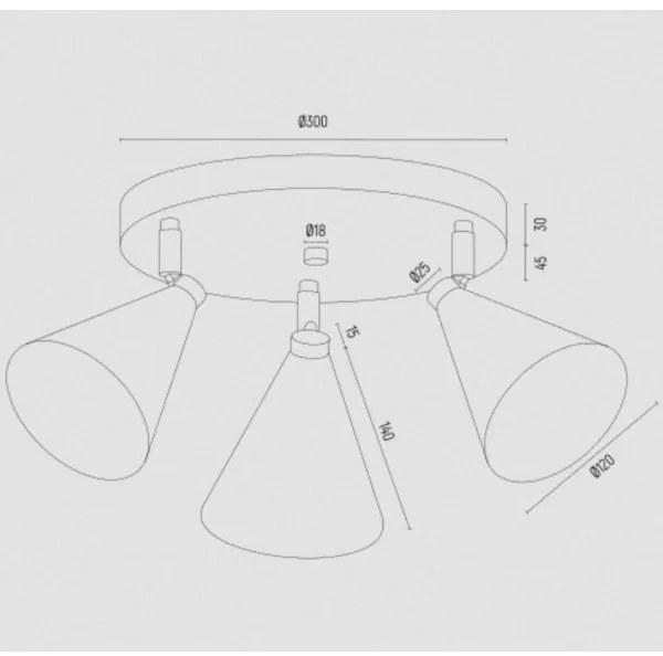 Spot LUCINDA 3xE14/7W/230V negru Argon 6244