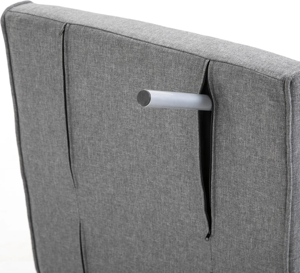 HOMCOM Canapea Extensibilă cu Poziție Reglabilă în 5 Niveluri, Canapea pliabilă cu pernă, 65x69x80 cm, Gri | Aosom Romania