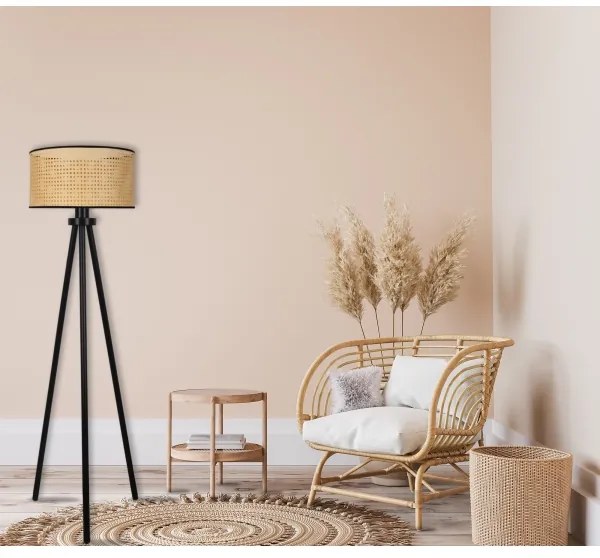 Lampadar Duolla ROLLER 1xE27/15W/230V d. 45 cm ratan/negru