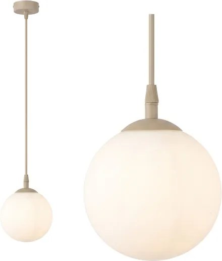 Lustru suspendat pe cablu COSMO 1xE14/10W/230V Ø 14 cm bej/alb
