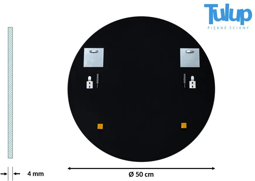 Oglinda decorativa rotunda pe perete fără cadru fi 50 cm