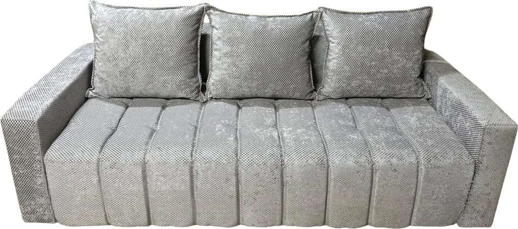 Canapea ZARA extensibila, 3 locuri, cu lada de depozitare, stofa gri lila , 220x95x80 Gri Lila, Stofa, 200 cm