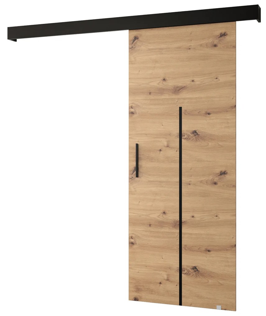 Zondo Uși culisante Sharlene X (stejar artisan + negru mat + negru). 1043966