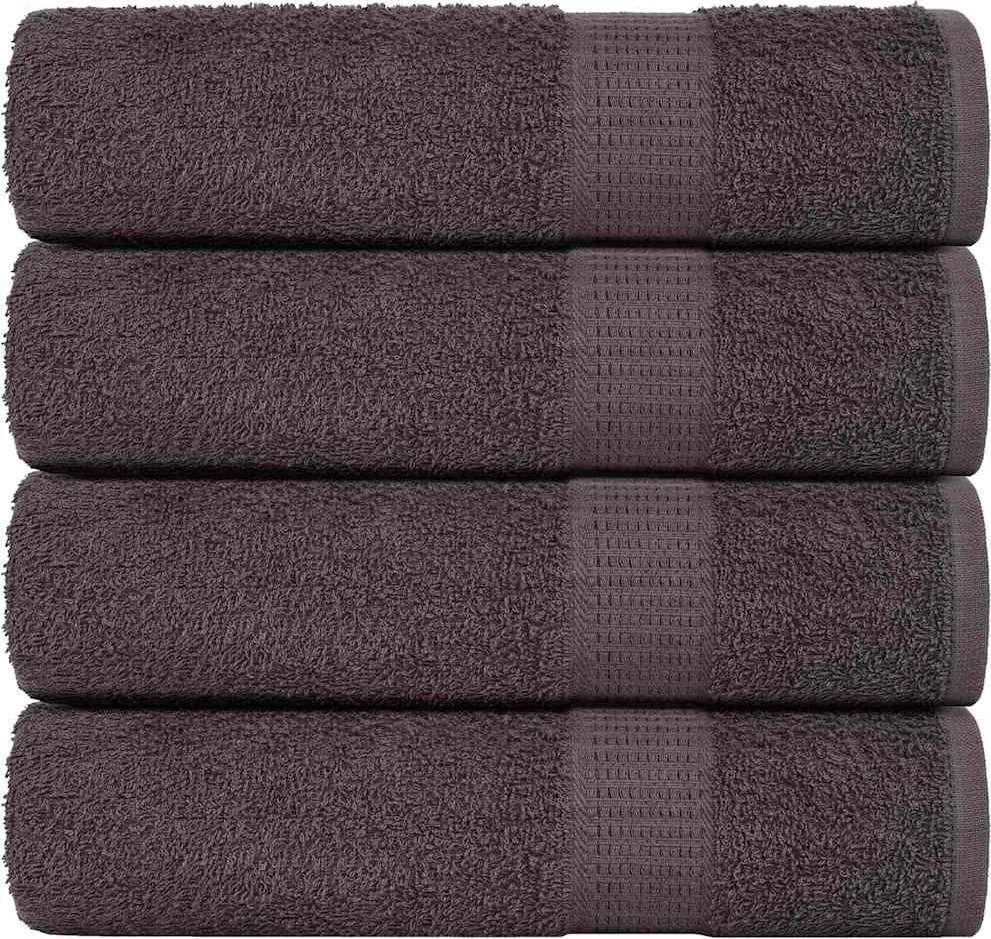 vidaXL Prosoape de baie, FROGN, 4 buc., antracit, 100x150 cm, 360 g/m²