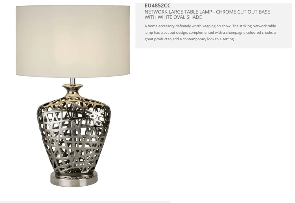 Veioza / Lampa de masa decorativa design elegant Network L EU4852CC SRT