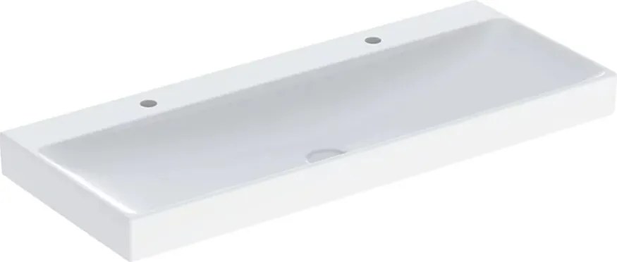 Lavoar pe mobilier Geberit One dublu 120 cm alb lucios cu orificiu baterie