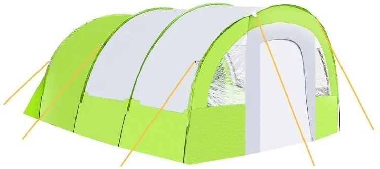 Cort verde iglu de camping pentru 6-8 persoane, cu un hol mare
