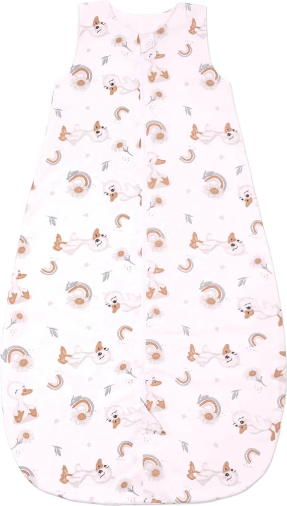 Sac de dormit pentru copii  18-36 luni Kidizi Ducky , bumbac 100%, 1 tog,  fermoar cu inchidere de sus in jos