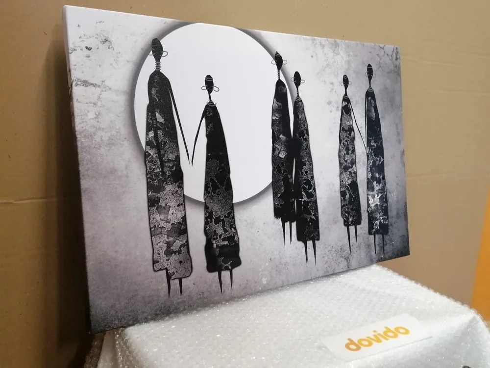 Tablou femeile africane în design alb-negru