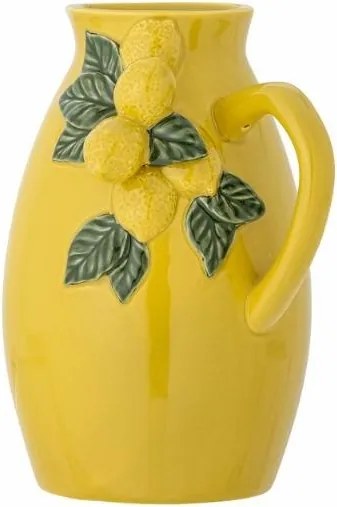 Carafă din ceramică stoneware decorată manual cu lămâi, D17×H21 cm, „Limone Jug"