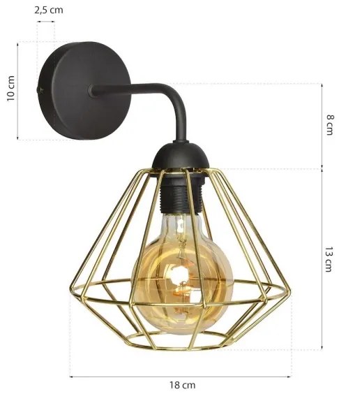 Aplică perete LUPO 1xE27/60W/230V