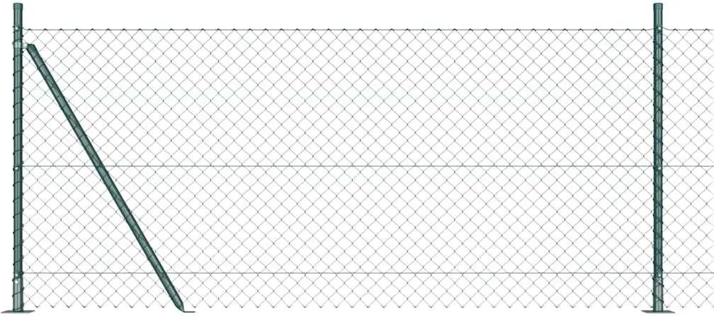 vidaXL Stâlp de gard. Verde 0,8 x 25 m (plasă de 60 x 60 mm) Oțel
