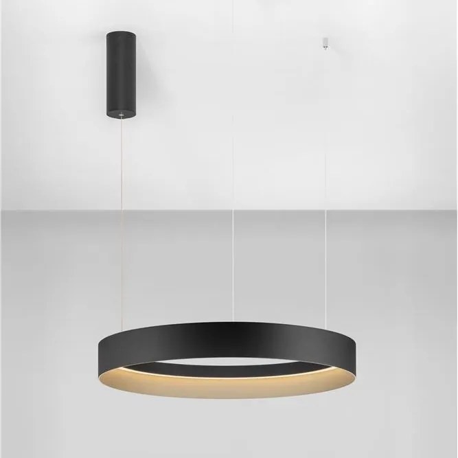 Lustra circulara aluminiu negru/auriu LED CCT LUMIA 60cm