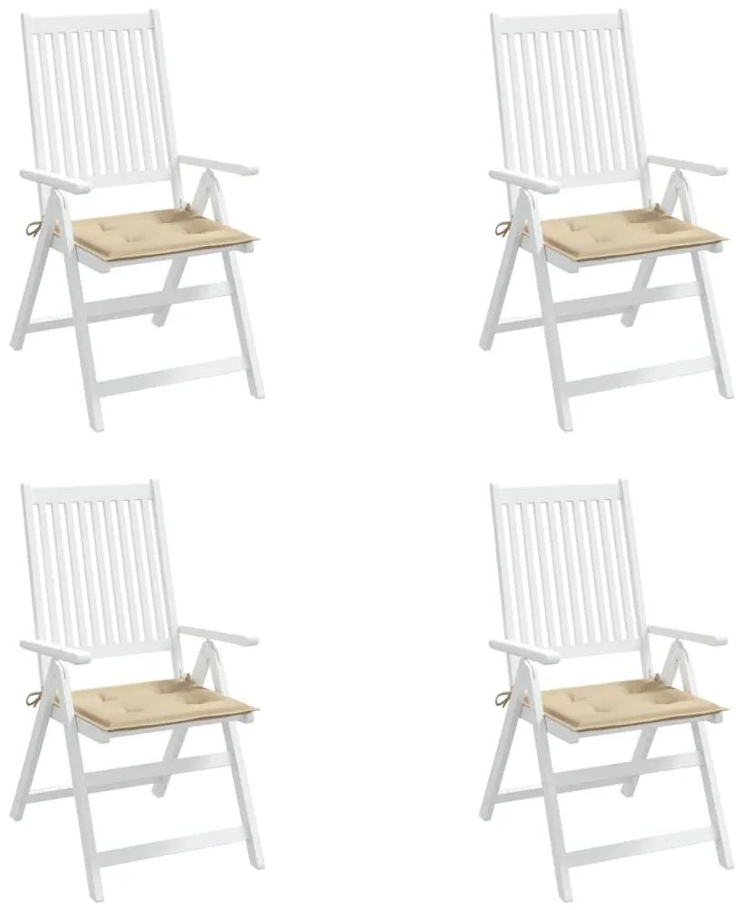 Perne scaun de gradina, 4 buc., bej, 50x50x3 cm, textil 4, Bej, 50 x 50 x 3 cm