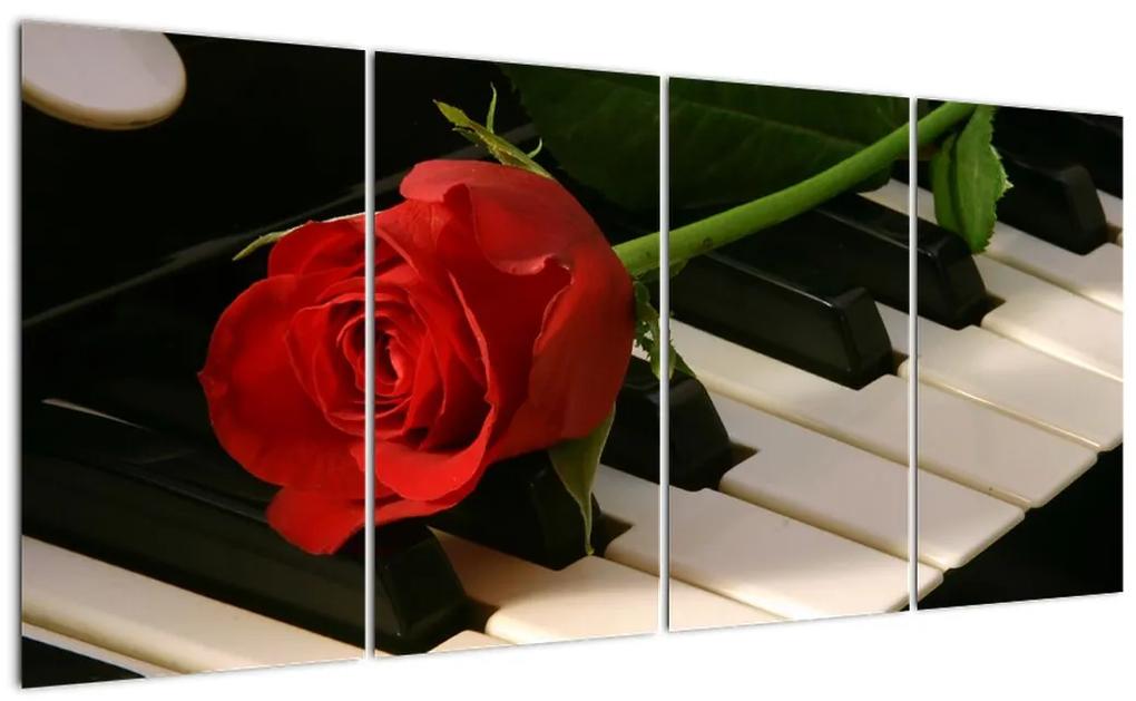 Tablou - trandafir pe pian (160x80cm)