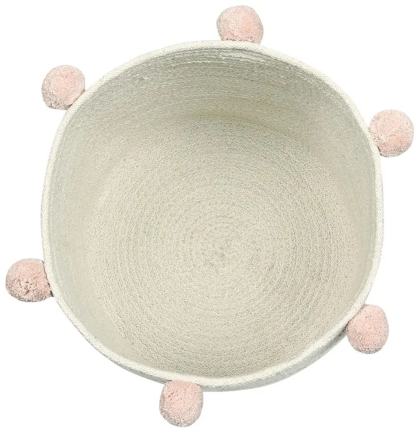 Coș de jucării pentru copii crem din material textil ø 30x30 cm Bubbly – Lorena Canals