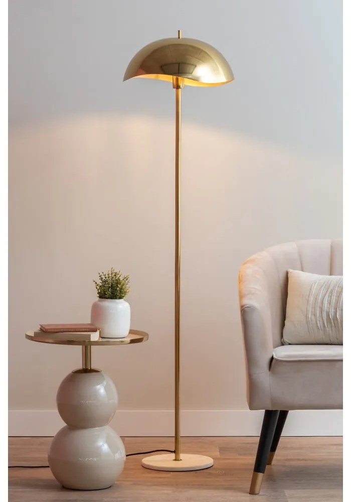 Lampadar auriu cu abajur din metal (înălțime 154 cm) Waved – Leitmotiv