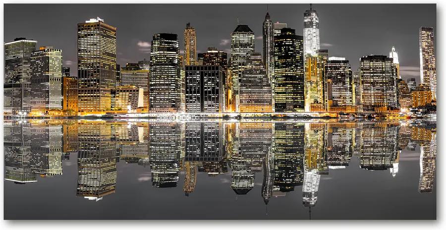 Fotografie imprimată pe sticlă New york, pe timp de noapte