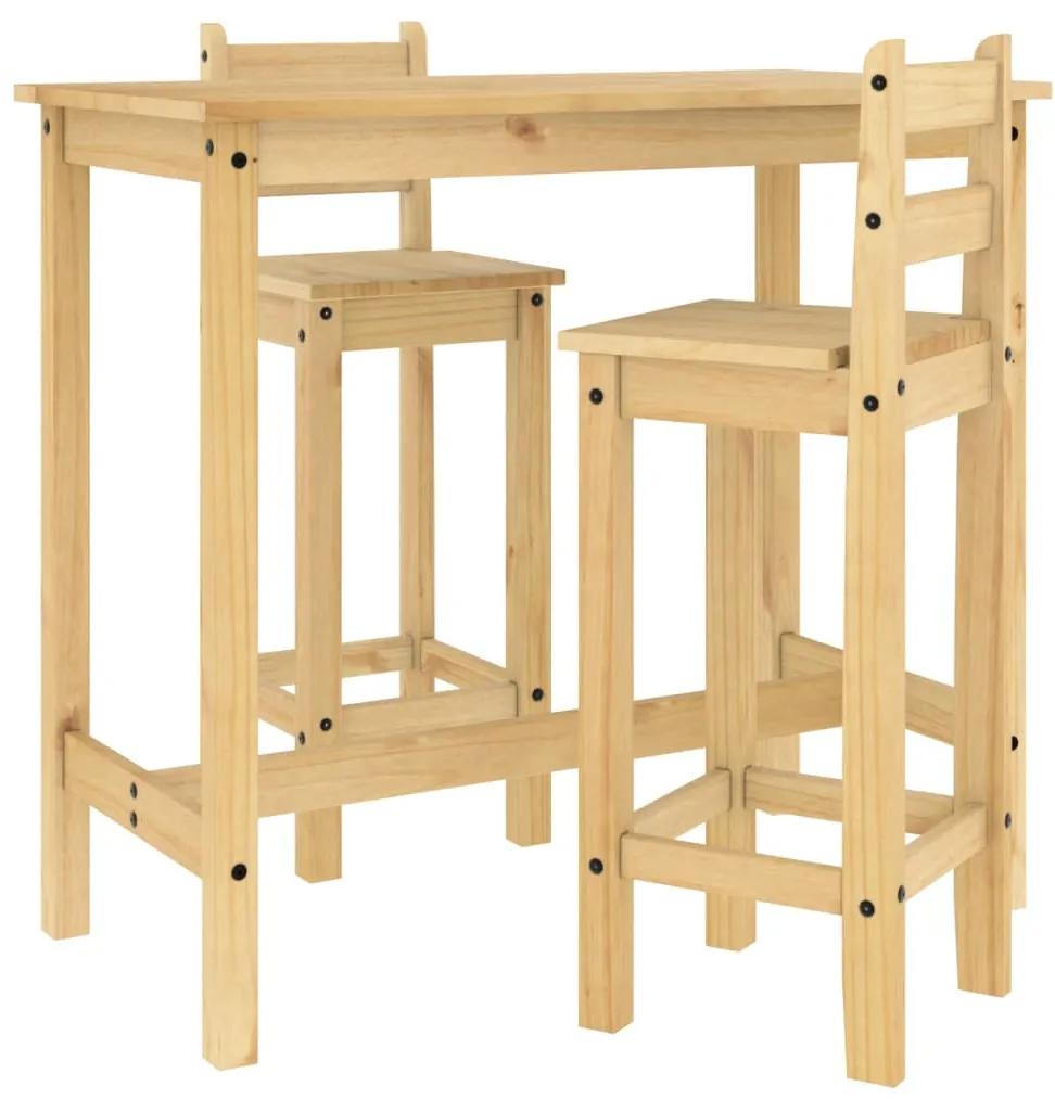 4005690 vidaXL Set mobilier de bar, 3 piese, lemn masiv de pin