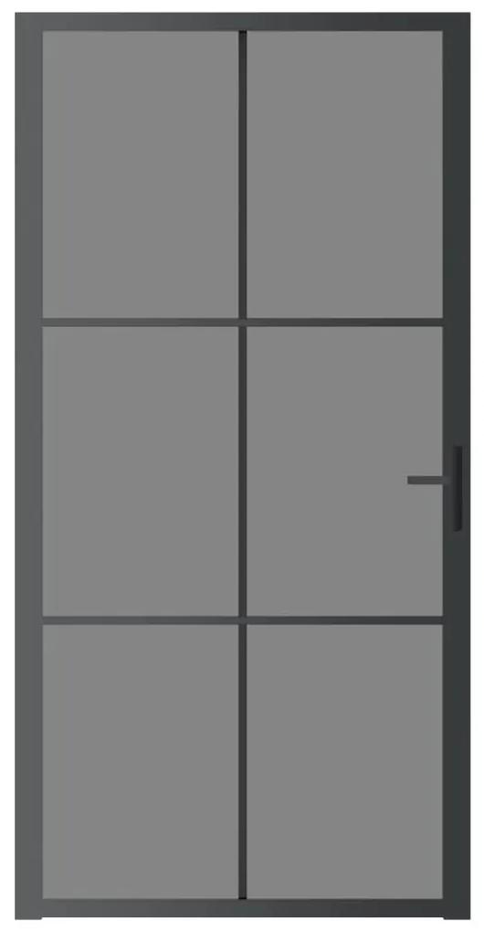 Usa de interior, 102,5x201,5 cm, Negru, sticla ESG si aluminiu 1, black and dark transparent, 102.5 x 201.5 cm, Grila 3x2
