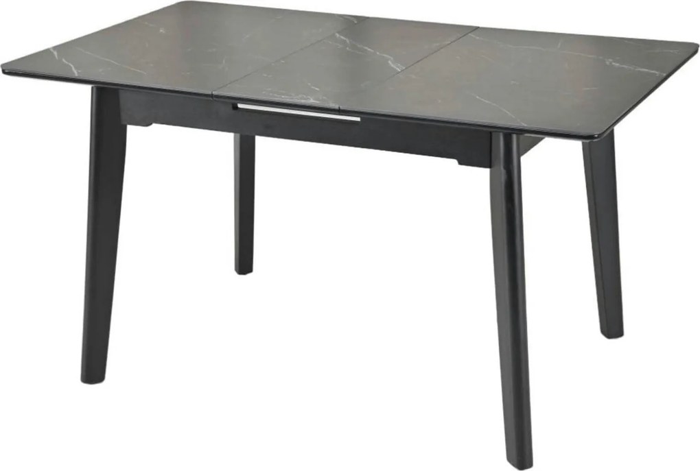 Masa extensibila OSTEN, negru cu efect de marmura, 120/160x80x76 cm