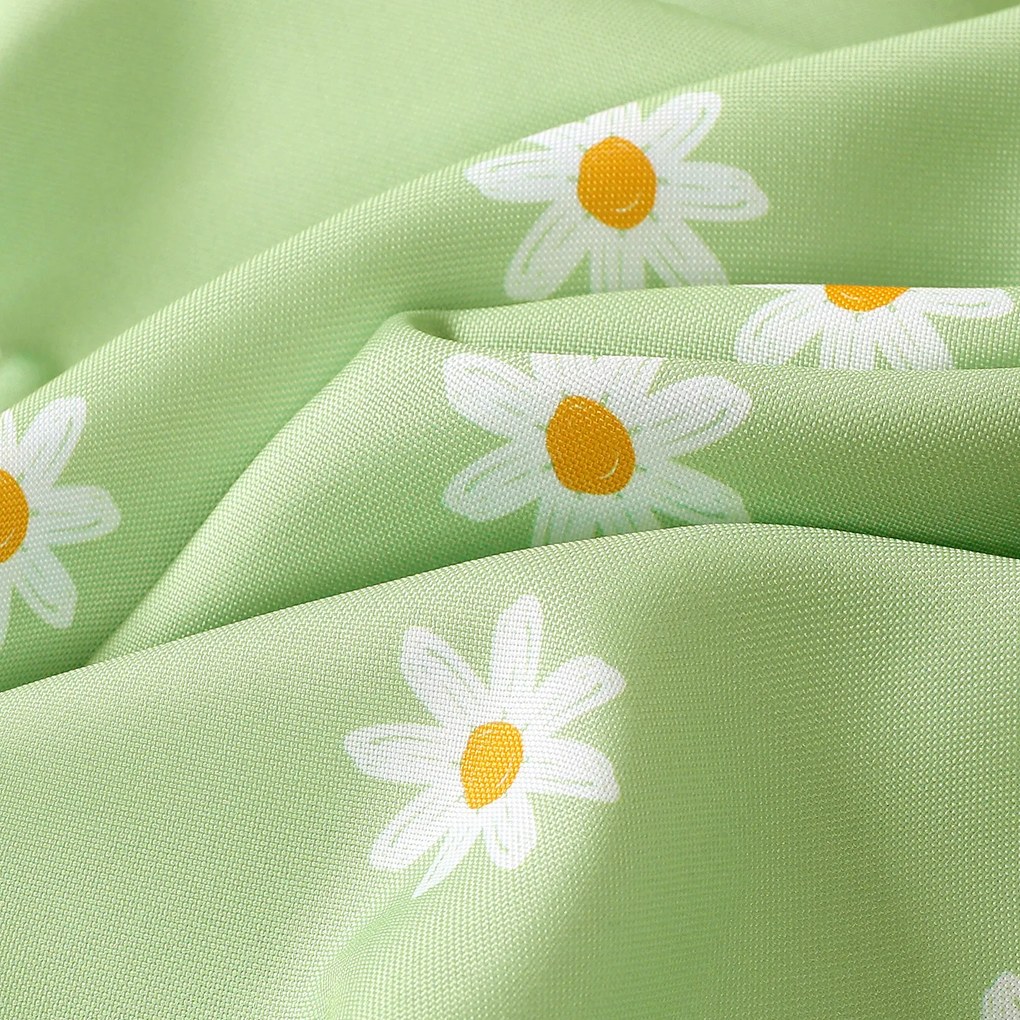 Goldea napron de masă teflonat - margarete pe verde 50x140 cm