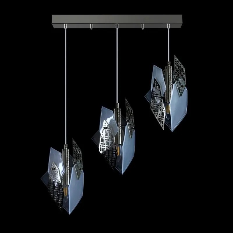 Lustra cu 3 pendule moderna design LUX realizata manual POLYGON